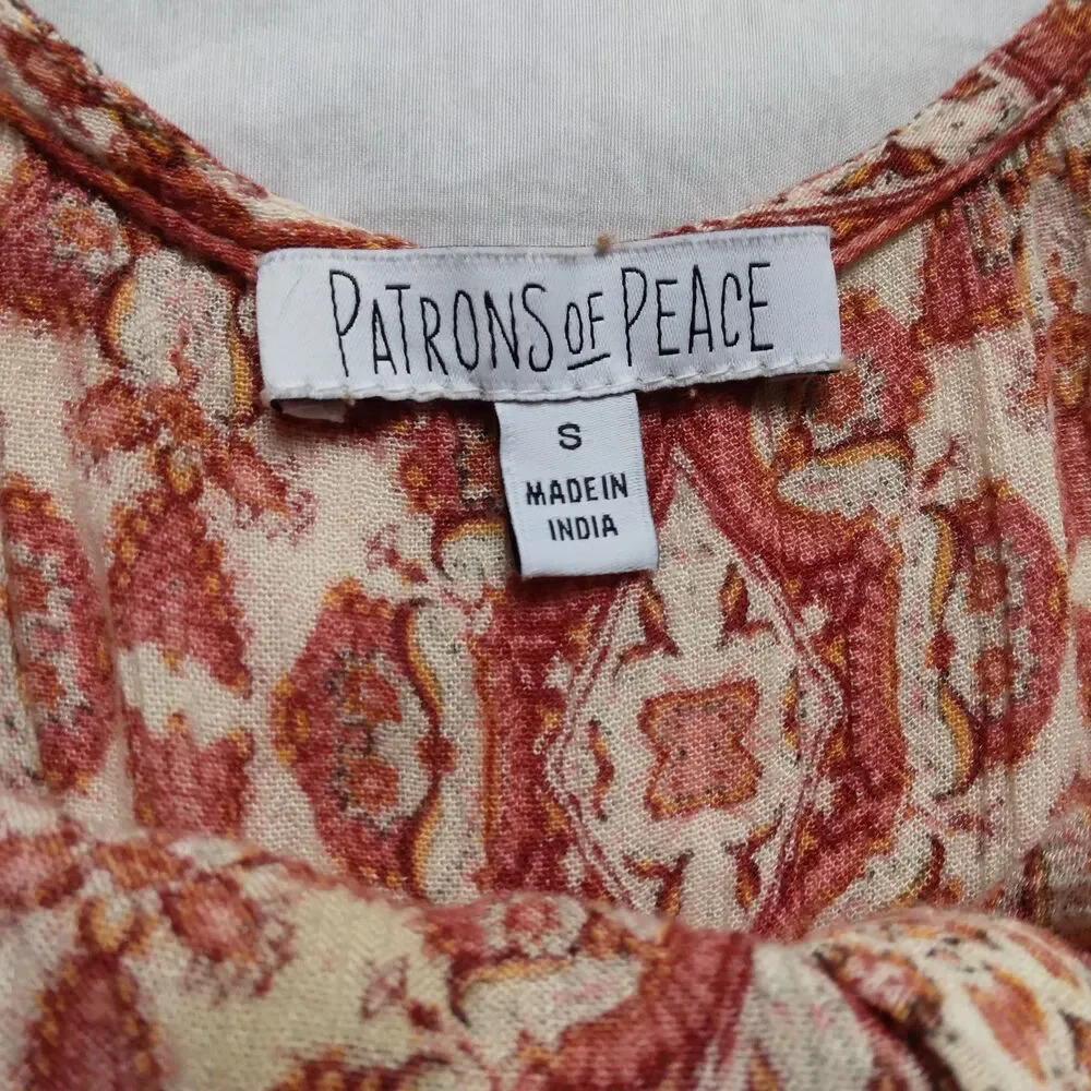 Patrons of Peace Sleeveless Maxi Dress Sundress Boho Chic Festival Womens Small - Picture 7 of 13